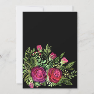 Invitation Belle aquarelle fleurs design floral vert l