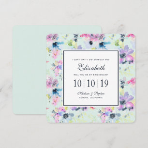 Invitation Belle Aquarelle Florale Pastel - Bridesmaid