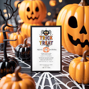 Invitation Belle araignée et Citrouille Trick ou Treat Hallow