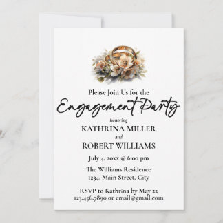 Invitation Belle Bague Mariage, Partie d'Engagement