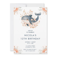 Belle Baleine florale fête d'anniversaire
