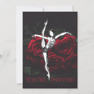Invitation Belle Ballerina et Ballet Rose Anniversaire