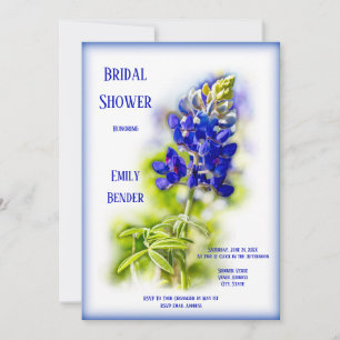Invitation Belle Bluebonnet Floral, Moderne, Fête des mariées