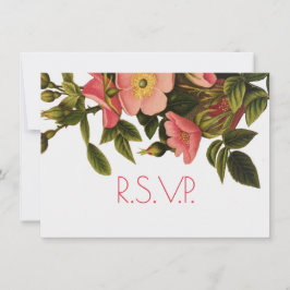 Invitation Belle Botanique rose Rose vintage