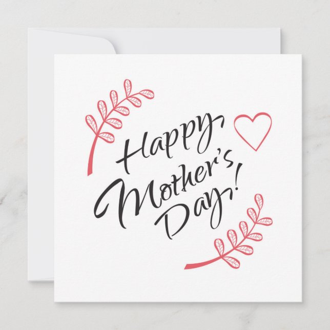 Invitation Belle calligraphie de la fête des mères (Devant)