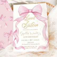 Belle Coquette Pink Ribbon Bows Sweet 16 Anniversa
