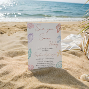 Invitation Belle Coquille de Mer À Bientôt Baby Shower