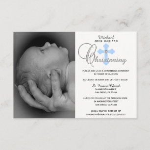 Invitation Belle Croix Bleue Bleue Bleue Belle PHOTO-Christen