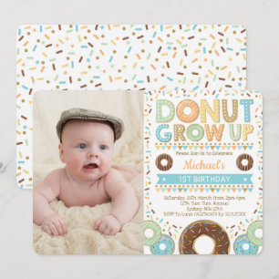 Invitation Belle Donut 1er anniversaire Doughnut arrose
