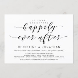 Invitation Belle Élégance, Mariage en Elopement Noir