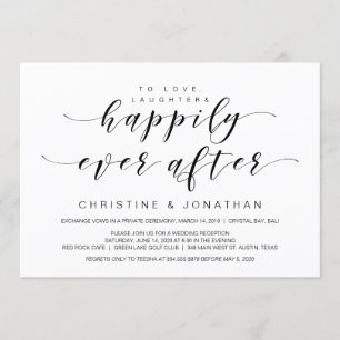 Invitation Belle Élégance, Noir, Fuite de Mariage