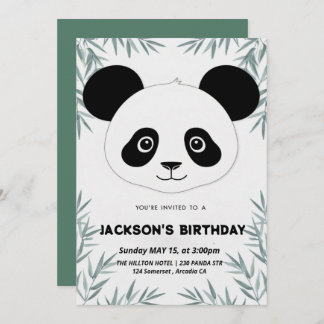 Invitation Belle et ludique anniversaire à thème panda