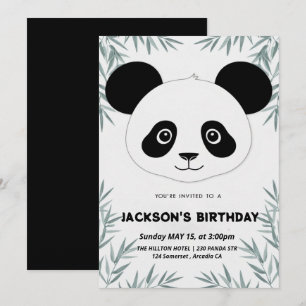 Invitation Belle et ludique anniversaire à thème panda