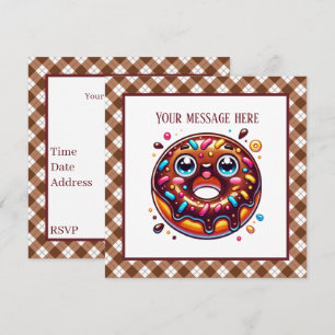 Invitation Belle fête de beignets au chocolat