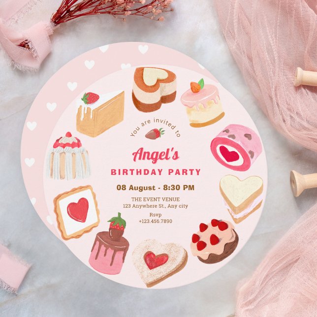 Invitation Belle fête de gâteaux sucrés (Créateur téléchargé)