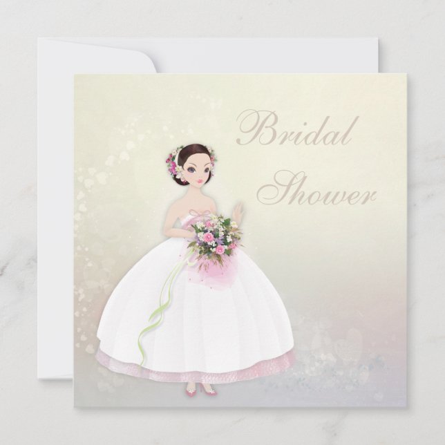 Invitation Belle Fête de l'mariée des Coeurs romantiques des  (Devant)