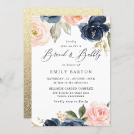 Invitation Belle Fête des mariées Blush Marine Brunch & Bubbl
