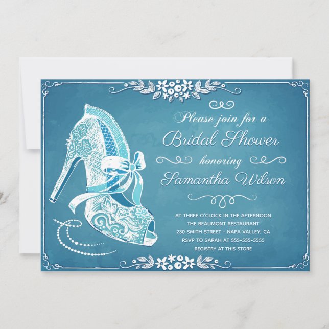 Invitation Belle Fête des mariées de chaussures Lace Bride's (Devant)