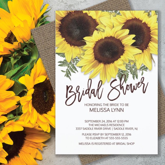 Invitation Belle Fête des mariées de tournesols automne Invit (Créateur téléchargé)