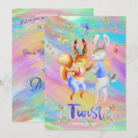 Belle Fille Forêt Animaux Danse Salle De Bal