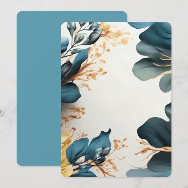 Invitation Belle fleur aquarelle florale (Devant / Derrière)