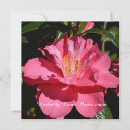 Invitation belle fleur de camélia rose tout fête