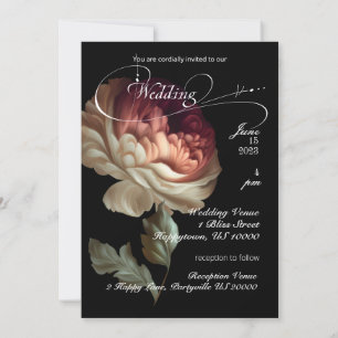 Invitation Belle Fleur Peinte de l'Ancien Monde Rose P1