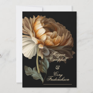 Invitation Belle Fleur Peinte du Vieux Monde Romantique Sombr