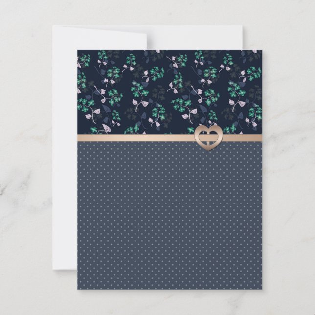 Invitation Belle florale sans couture motif oublier-me-pas bl (Devant)