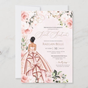 Invitation Belle Gown Jolie en rose Blush Rose Sweet 16