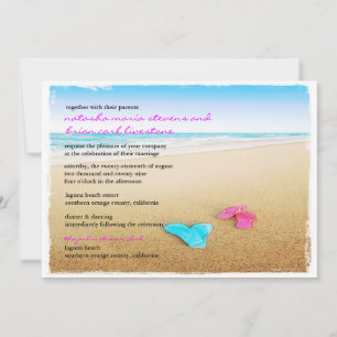 Invitation Belle journée de plage Flip Flops Chic Wedding Inv