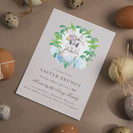 Invitation Belle Lapin Floral Wreath Brunch de Pâques