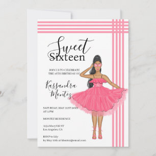 Invitation Belle Latina rose pour ses 16 ans
