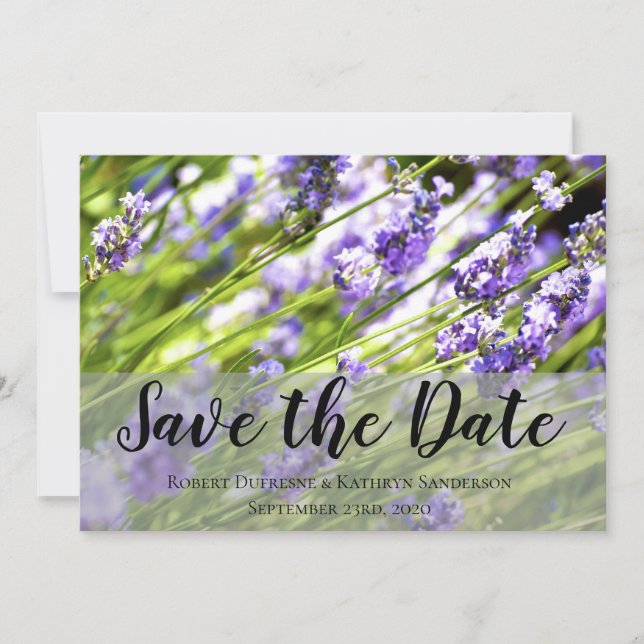 Invitation Belle Lavande "Save the Date" Mariage (Devant)