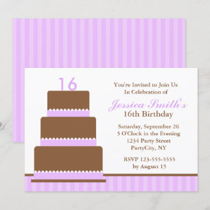 Invitation Belle Lavender Girls Anniversaire Party