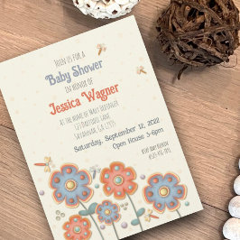 Invitation Belle libellule floraleBaby shower d'inspirité