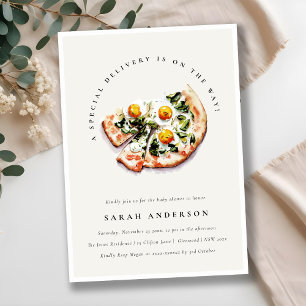 Invitation Belle livraison spéciale Pizza Baby shower Party