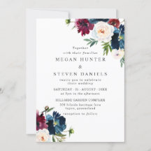 Belle Marine Burgundy Rouge Blush Floral Mariage