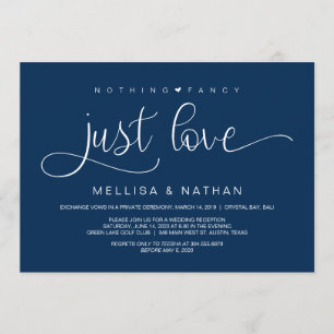 Invitation Belle Marine Rien De Fancy Juste Amour, Elopement