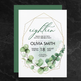 Invitation Belle Mignonne 18 Dix-huit Anniversaire Verdure fi