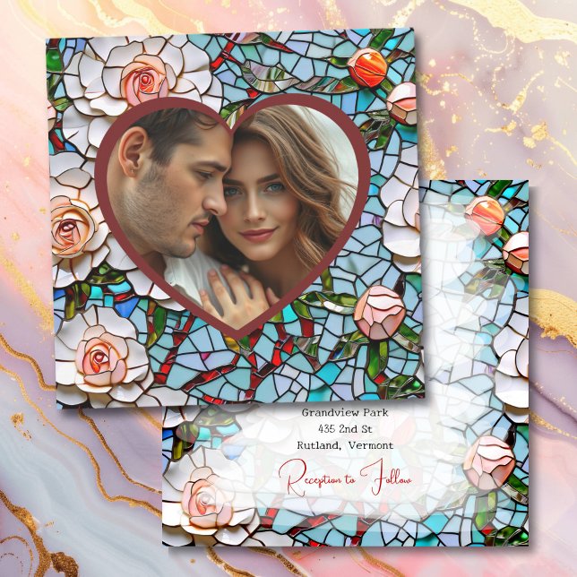 Invitation Belle mosaïque Mariage en verre et carrelage (Créateur téléchargé)