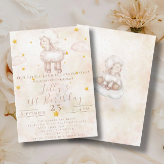 Invitation Belle Mouton épais poussière de nuage épais étoile