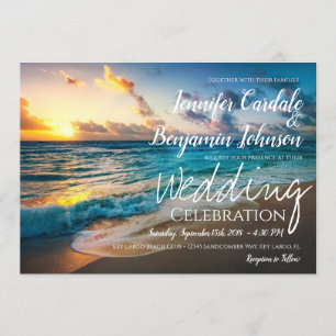 Invitation Belle Ocean Waves Summer Beach Mariage