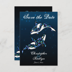 Invitation Belle Orca Whales Beach Mariage Enregistrer la dat