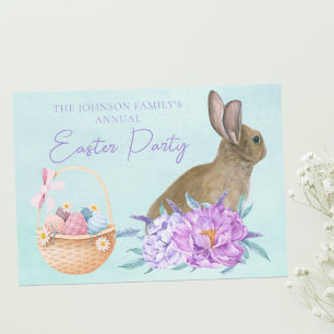 Invitation Belle Pâques Bunny Custom Pastel Party