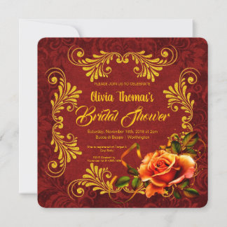 Invitation Belle Parties scintillant or et Fête des mariées R