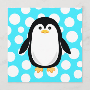 Invitation Belle Petite Pingouin Polka Point Black Cravate Pa