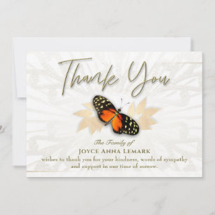 Invitation Belle photo papillon 5x7 Merci de sympathie 