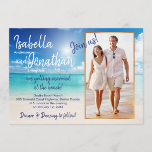 Invitation Belle Plage mariage   télécharger votre photo