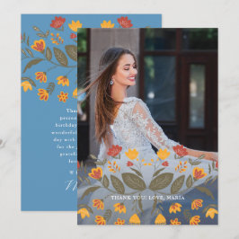 Invitation Belle Quinceanera Bleue Fiesta Merci Photo